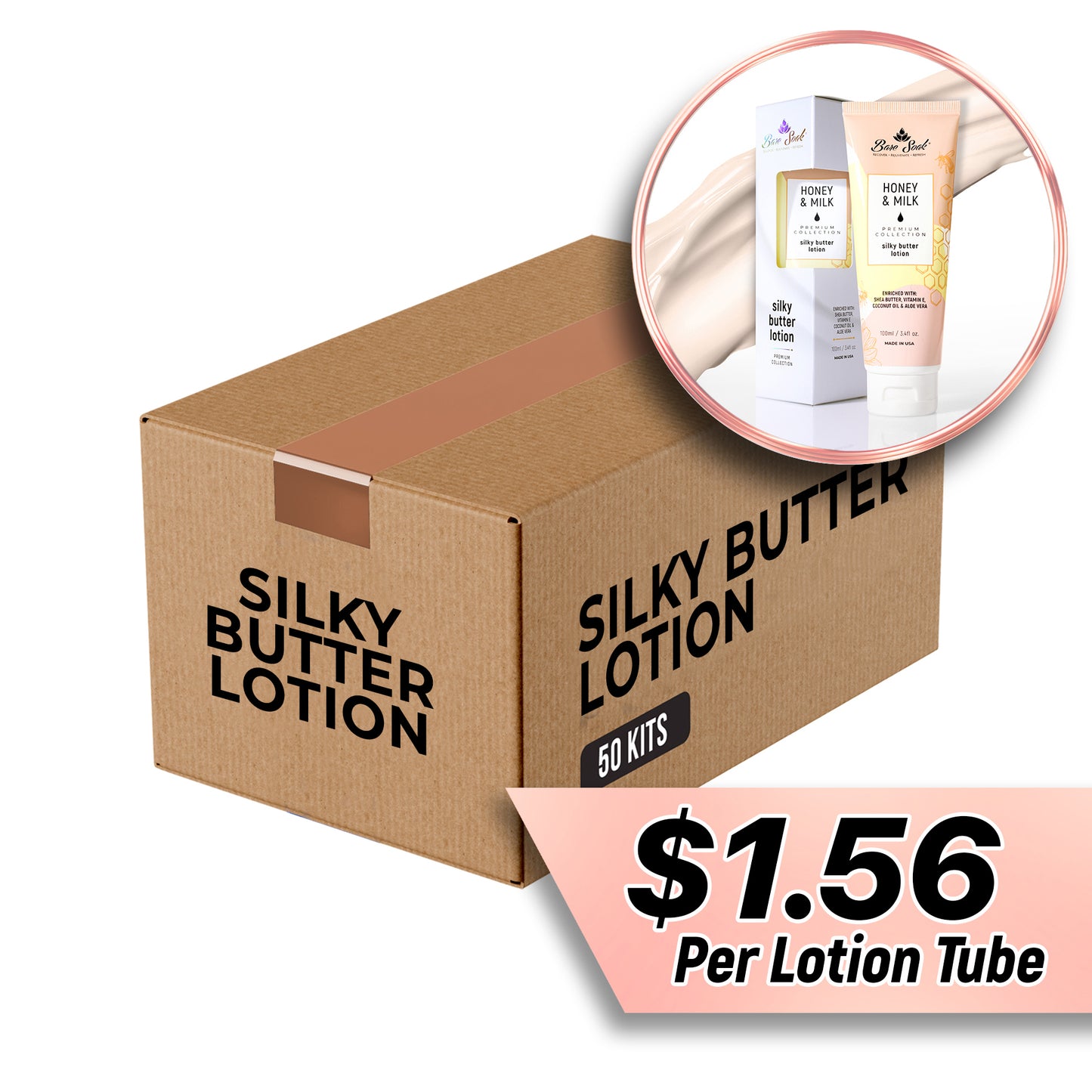 Silky Butter Lotion Case / Honey & Milk (50 Tubes)